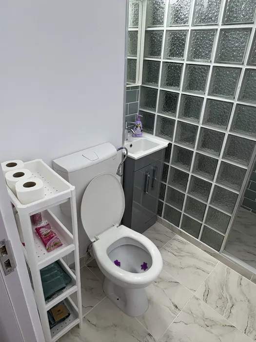 Un bagno con bagno e lavanderia